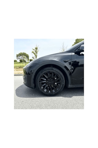 Red Lion Parts Tesla Model Y 2023-2025 Uyumlu 19 İnç Uberturbine Stil Jant Kapağı Seti Parlak Siyah