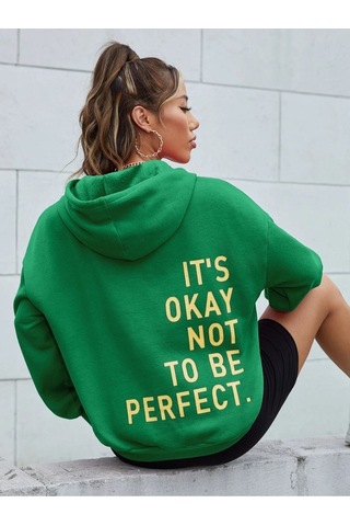 Altamira Unisex Its Okey Baskılı Oversize Kapüşonlu Sweatshirt 001