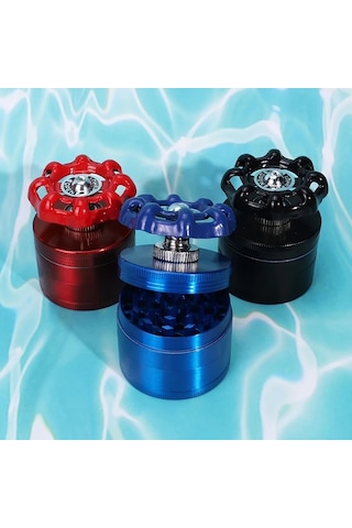 Elmpaly Siyah 50mm 4 Katman Manyetik Kapaklı Manuel Tütün Değirmeni Elektriksiz