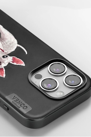 Venco Apple iPhone Uyumlu 16 Pro Perma Desenli Kapak - Siyah