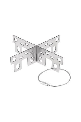 Tenfowee Alüminyum Çelik Çapraz Ayaklı Ultra Hafif Alkollü Çalışma Çadır Ocağı Yangın Söndürme Kapağı İçeren Taşınabilir Kamp Aleti Gümüş