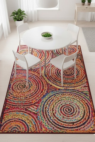 Crop Circle Makinede Yıkanabilir Kaymaz Taban Leke Tutmaz Dijital Salon Halısı Mutfak Halısı Ve Yolluk Renkli