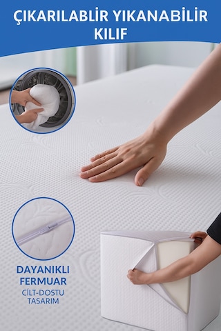 Miralay Çok Fonksiyonlu Ortopedik Bacak Yükseltme, Kan Akışı Hızlandırma Yastığı Beyaz