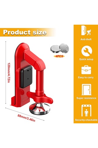 Ximistore9 Ev Otel Güvenlik Kapı Engelleyici - Alarmlı Taşınabilir Kişisel Anti Hırsızlık Kapı Kilit Aleti