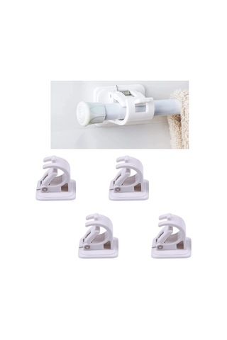 Kendinden Yapışkanlı Perde Kancaları, 4'lü Perde Çubuğu Braketleri, Delme Gerektirmez, Kendinden Yapışkanlı Duvar Kancaları, Havlu Askısı Diğer