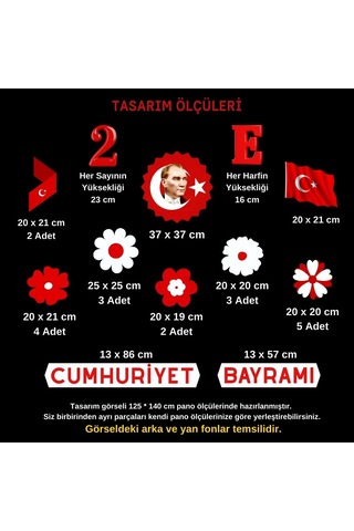 29 Ekim Cumhuriyet Bayramı Pano Süsü