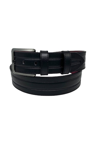 Süzer Deri Kahverengi Suni Deri Dikişli Model 4.5 Cm.lik Spor Kot Kemer - 4513-61-22ks Siyah