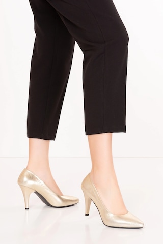 Gondol Hakiki Deri Stiletto-vdt.25 Dore Altın
