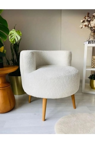 Tekli Puf ,makyaj Önü Pufu,çay Seti Tekli Koltuk, Sıtlı Berjer Salon, Balkon, Ofis ,sıtlı Puf, Beyaz,