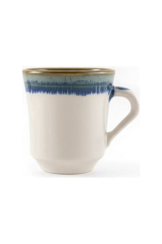 Seramik Kahve Kupası Beyaz-mavi