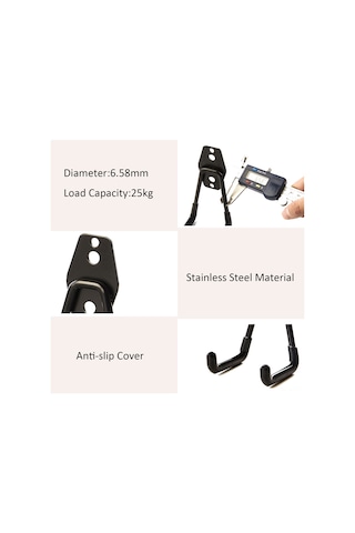 Neevoyu Çok Amaçlı Metal Askı: Bisiklet, Kaykay Ve Bahçe Eşyaları İçin Dayanıklı Ve Kaymaz Kancalar Turuncu