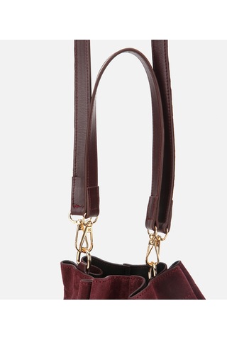 Hotiç Kadın Süet Deri Bordo Bucket Omuz Çantası 03cah316270a780 03cah316270a780 Bordo
