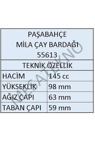 Paşabahçe 55613 Mila Kulplu Çay Bardağı 145Cc - 12 Adet