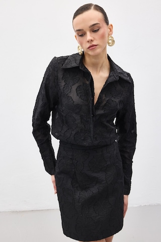 Sateen Belica Gömlek - Siyah-137146 Siyah