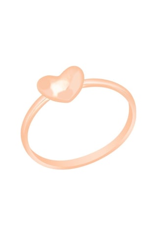 Diamond Line - Gülaylar - Pembe Altın 14 Ayar Kalp Yüzük