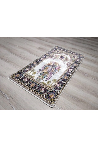 Bambu Halı Seccade Sec13 Krem Namazlık 70x110 Cm