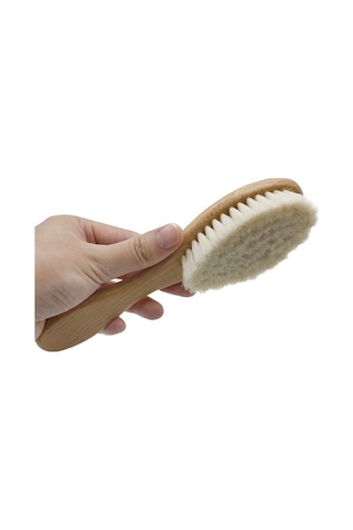 Flybuy Yumuşak Doğal Bebek Saç Fırçası, Mufunye Masaj Malzemeli, Mükemmel Bakım - Gh