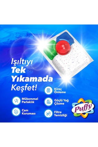 Puffy Hepsi Bir Arada Bulaşık Makinesi Deterjanı Kapsül 30 Yıkama