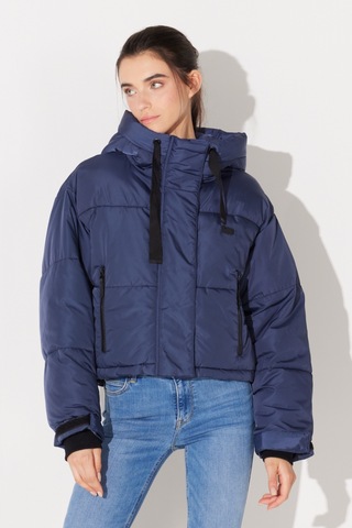 Lee Regular Fit Normal Kesim Kapüşonlu Dik Yaka Lacivert Kadın Şişme Mont L232233400 Mavi