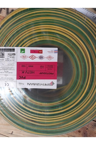 Prysmian H07V-K Sarı Yeşil 10 Mm Nyaf Çok Telli Topraklama Kablo Prysmian H07V-K Sarı Yeşil 10 Mm Nyaf Çok Telli Topraklama Kablo