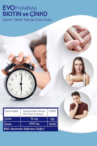 Evo Pharma Biotin Çinko 30 Tablet