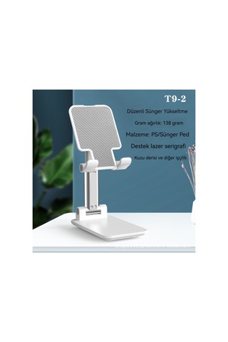 Aurora Taşınabiler Teleskopik Tembel Katlanır Masasüstücep Telefonu Tutucu Beyaz Beyaz