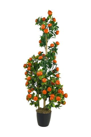 Yapay Ağaç Mandalina Ağacı 80Cm 3Boy Bambuda Akrilik Siyah Saksıl