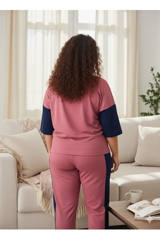 Kadın Pembe Büyük Beden Eşofman Takımı Pembe