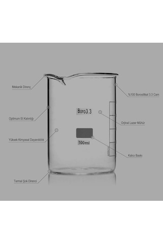 Cam Beher Seti 3 Parça, 1'er Adet 50ml, 100ml Cam Beher & Baget