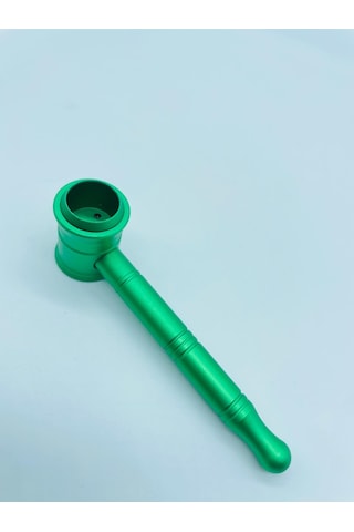 Metal Pipo Yeşil 2parça Süzgeçli Pipe //10cm