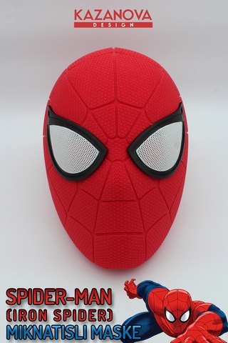 Kazanova Design Spider-man Iron Spider Mıknatıslı Giyilebilir Maske Gerçek Boy Marvel Cosplay