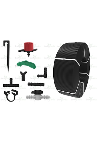 Lovemygarden 400 Metre Deliksiz Damla Sulama Borusu Ve Mega Sulama Seti - Ø16 Mm