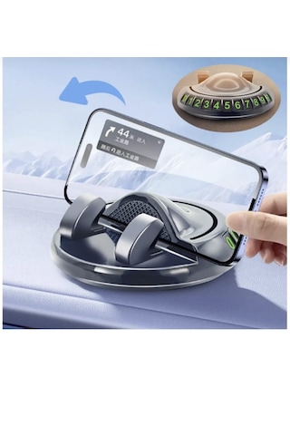 Point Araç İçi Telefon Tutuculu Numaratör Park Numarası Parkmatik Araba Numaratör Telefon Tutacağı Siyah