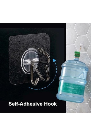 Mucit Home 10lu Paket- Pratik Çok Amaçlı Güçlü Şeffaf Duvar Askısı Yapışkan Mutfak Banyo Askı Çok Renkli