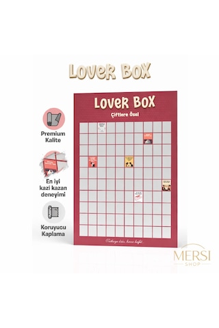 Çiftlere Özel Kazı Kazan Poster Lover Box 100 Görevli Scratch Off Aşk Oyunu Tablosu