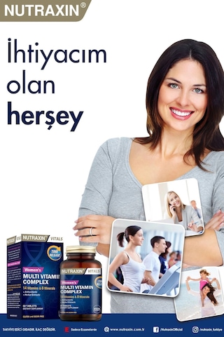 Nutraxin Multivitamin Kadın Multivitamin & Mineral Complex 60 Tablet