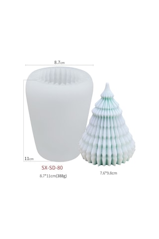 Sones Kendin Yap Noel Mum Aromaterapi Alçı Silikon Kalıp, Şekil: Origami Noel Ağacı