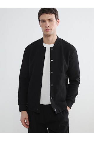 Lcw Vision Siyah Kolej Yaka Erkek Sweatshirt