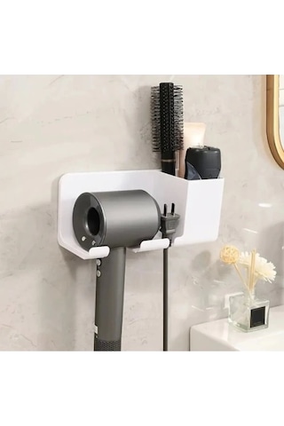 Saç Kurutma Makinesi Ve Eşya Düzenleyici Beyaz Renk Çok Renkli