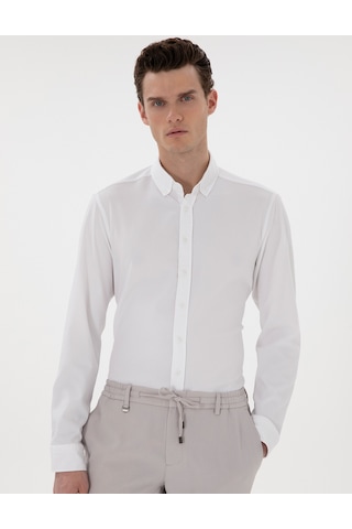 Pierre Cardin Erkek Beyaz Gömlek Desenli 50301583-vr013 Beyaz