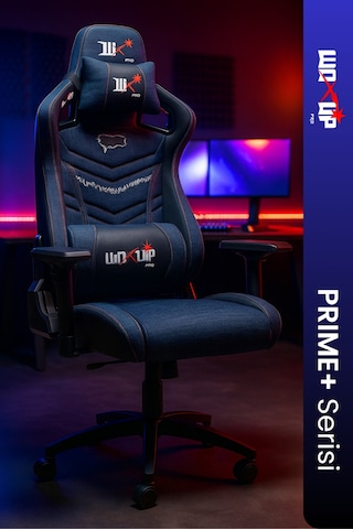 Prıme Rugged Oyuncu Koltuğu Gaming Koltuk Gamer Koltuğu Kot Kumaş - Siyah Deri
