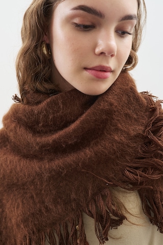 Püsküllü Atkı Kahverengi Kahverengi