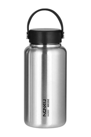 Novahub Paslanmaz Çelik Spor Su Şişesi - 1050 Ml, Geniş Ağız, Renkli Tasarım Çok Renkli