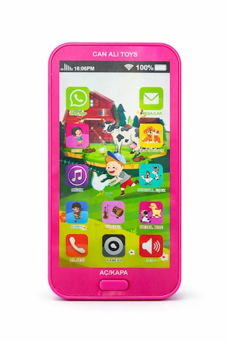 Eğitici Oyuncak Telefon Sesli Işıklı Çocuk Oyuncak Smartphone Pembe