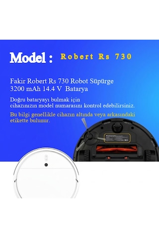Fakir Robert Rs 730 Robot Süpürge 3200 Mah 14.4 V Yanmaz Batarya Uyumlu Uzun Ömürlü, Yüksek Performans Pil
