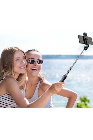 Torıma S03 Tripod Çok Amaçlı Kumandalı Kablosuz Siyah Selfie Çubuğu Siyah