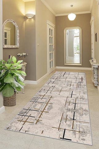 West Home Makinede Yıkanabilir Kaymaz Taban Leke Tutmaz Modern Kesme Yolluk Mutfak Yolluk Halı Yolluk Wh 488 Beige Yolluk