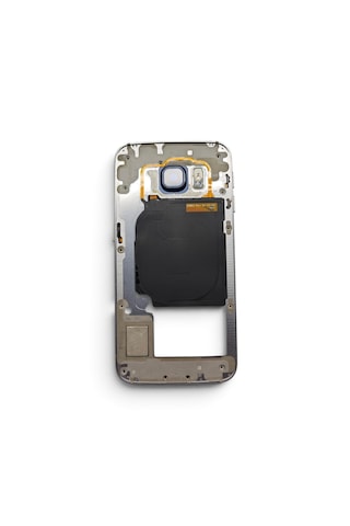 G925 Orta Kasa Galaxy S6 Edge Uyumlu Siyah Renk Orta Kasa Çerçeve + Ses Açma On Off Tuş Plastik Kamera Camı Ve Hoparlör Black