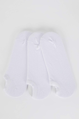 Defacto Kadın Pamuklu 3'lü Sneaker Çorap K5974AZNSWT1 Beyaz