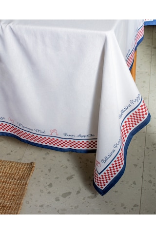 Madame Coco Chrysal Polycotton Masa Örtüsü - Beyaz - 150x250 Cm 8684427277966 Beyaz